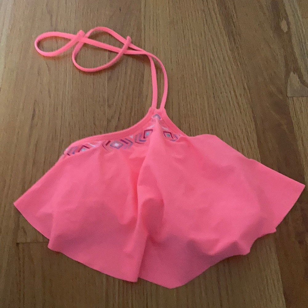 Hot pink halter bikini top